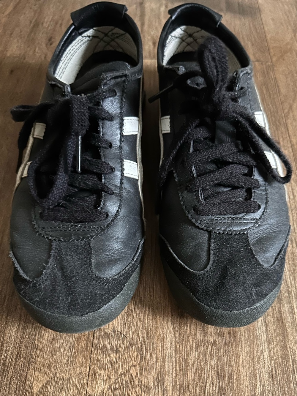 Onitsuka Tiger by Asics Women's Black Leather & Suede Lace-Up Sneakers